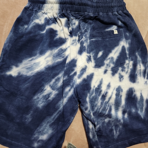 Men's Reverse Threads Navy and White Tye Dye Shorts Size Medium - Picture 2 of 3